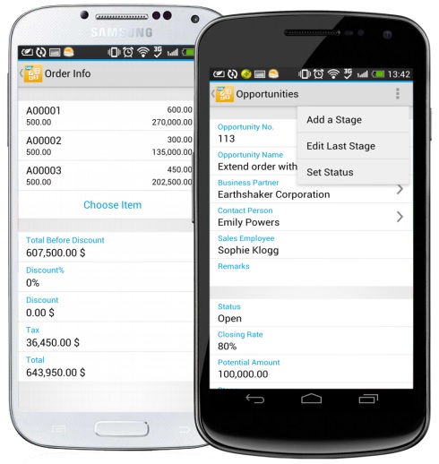 SAP Business One mobile app para android